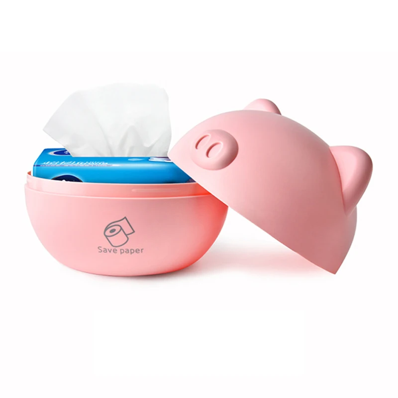 

Cute Pig Tissue Box Nordic Roll Paper Storage Box Round Shaped Tissue Box Container Towel Napkin Tissue Holder Storage Boxes