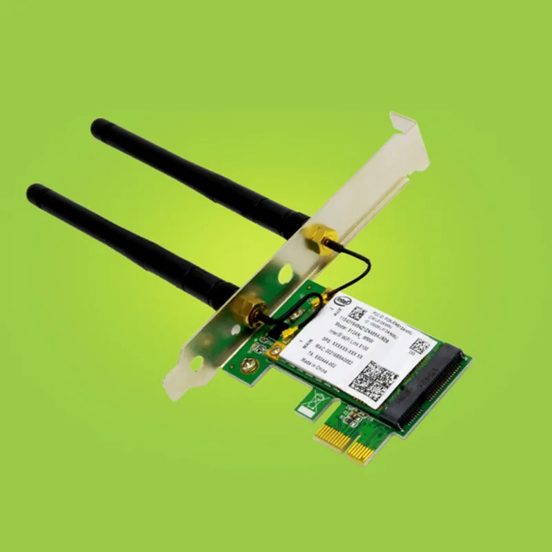 Беспроводная сетевая карта Wi Fi Mini PCI E Express на адаптер 2 антенны Внешний ПК