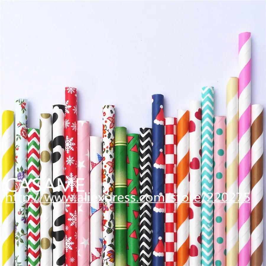 1000 шт. Бесплатная доставка рождественские соломинки для напитков в горошек с