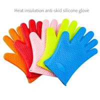 microwave oven non slip silicone gloves oven silicone gloves baking heat insulation scalding and high temperature kitchenware