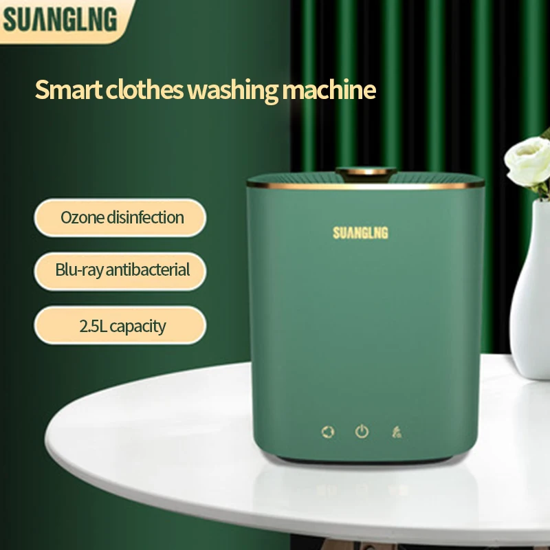 

Портативная стиральная машина SUANGLNG емкостью 2,5 л, небольшой инструмент для стерилизации нижнего белья, с запуском одной кнопкой для дома