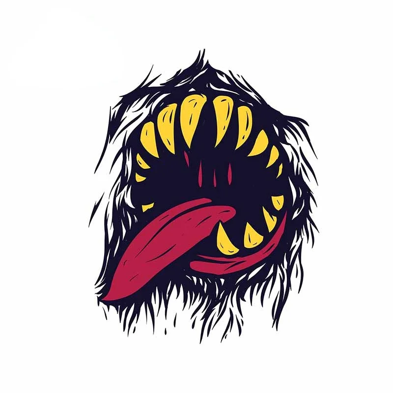 

13 см x 9,9 см для монстра, рот, багажник, автомобильная наклейка, мультяшный наклейка в виде окна, окклюзия, царапины, мотоциклетные автомобильные сборы