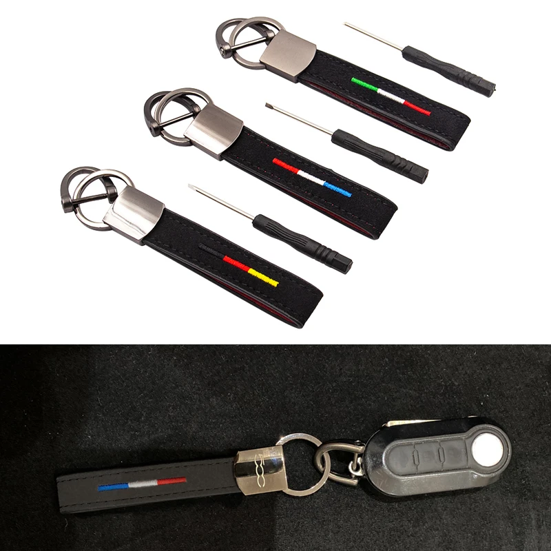 Брелок в форме подковы с итальянским французским и немецким флагом кожаный