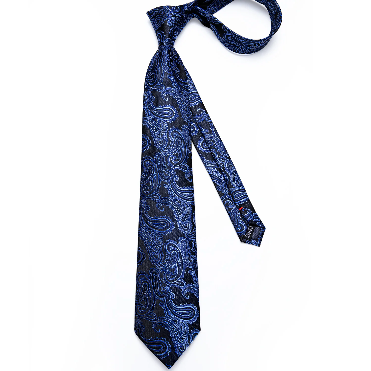 

Classic Blue Men's Striped Floral Necktie Pocket Square Cufflinks Business Set Cravat Gift For Men