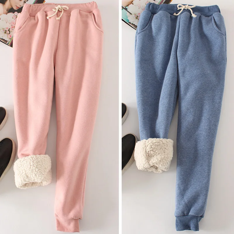 Новинка 2019 высококачественные женские зимние брюки мешковатые плотные теплые