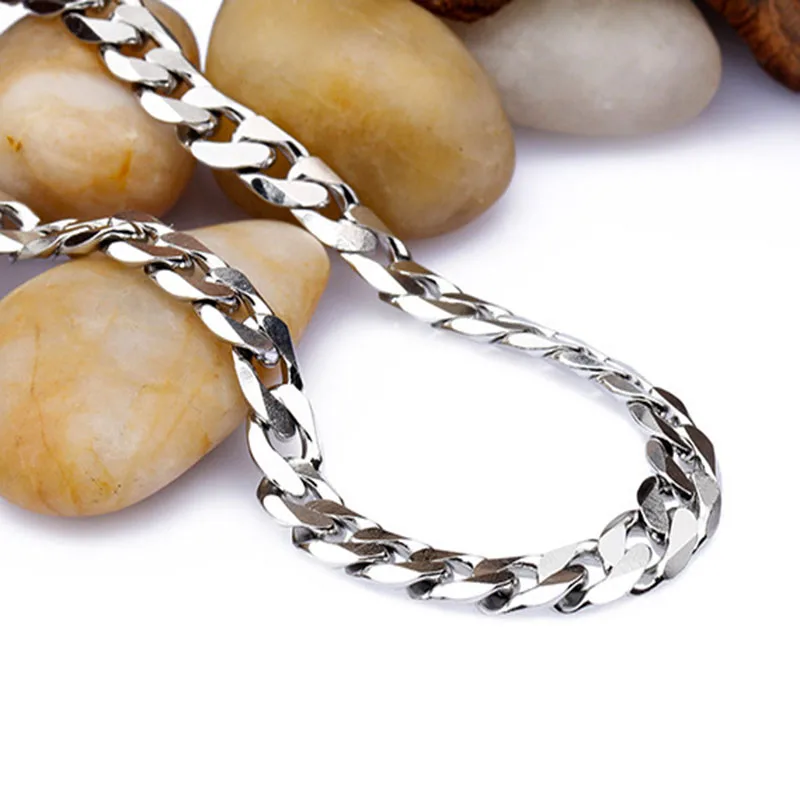 

Cuban Link Chain men's NK necklace frayed punk hip hop edging titanium steel men's necklace creative whip chain polish necklace