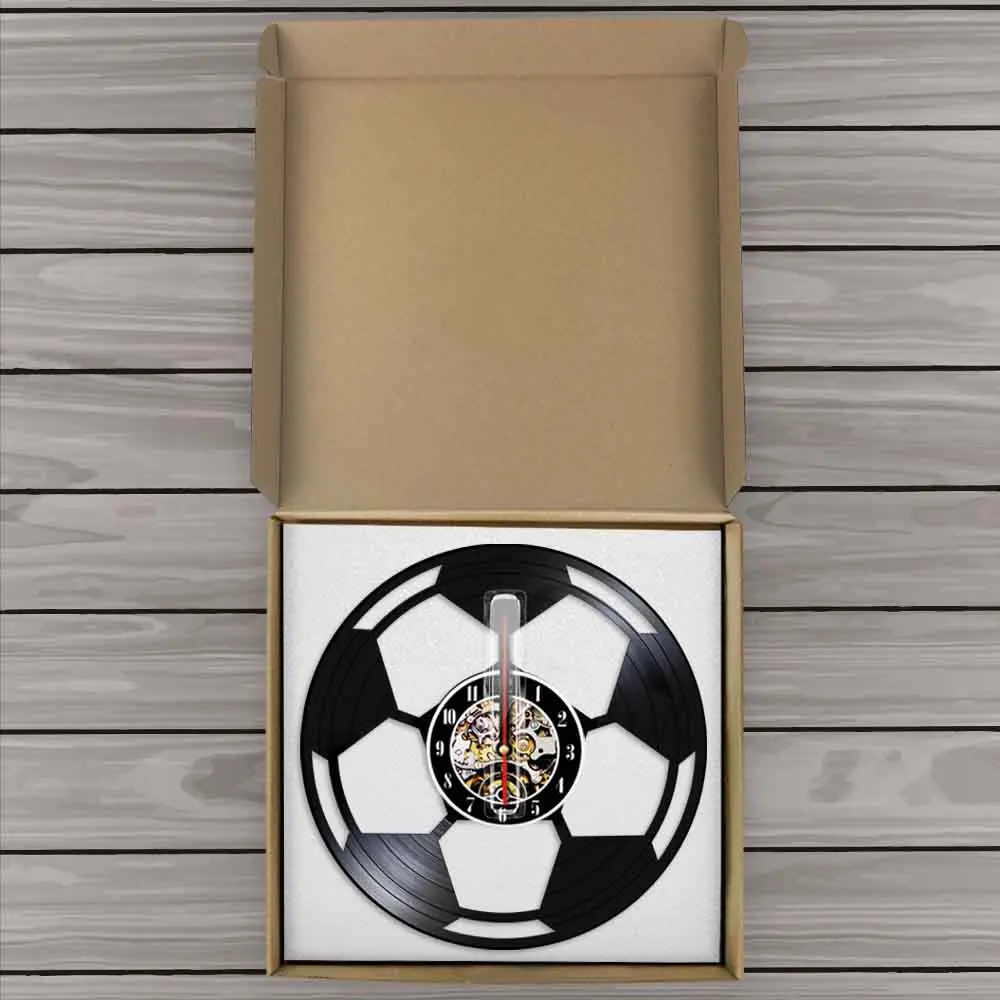 

Football Ball Vinyl Clock Soccer Clock Wall Watches Funny Wall Clock Housewarming Decor Unique Gift Idea For Soccer Fans