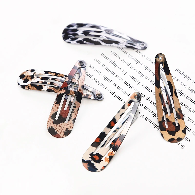 

2020 Fashion Lady Leopard Metal Hairpin Women Alloy Drop Colorful Bobby Clip Girl Seasons Paint Set Hand Accessories