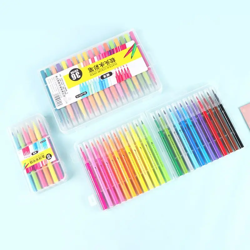 

12/24/36/48 Colors Soft Brush Watercolor Pen Marker Sketch Drawing Calligraphy P82A