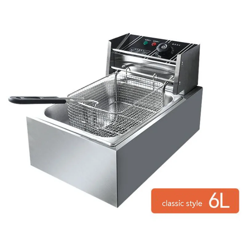 

Промышленная электрическая фритюрница для чая с молоком, большая емкость, машина для жарки теста, фри, двойной цилиндр, утолщение