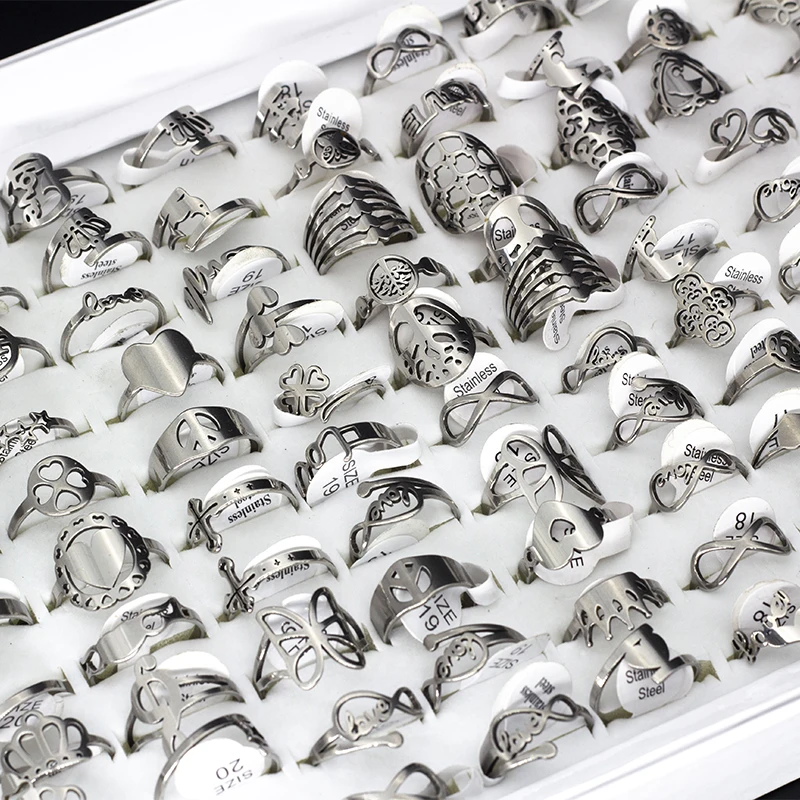 50 шт. кольца из нержавеющей стали 4 цвета | Украшения и аксессуары