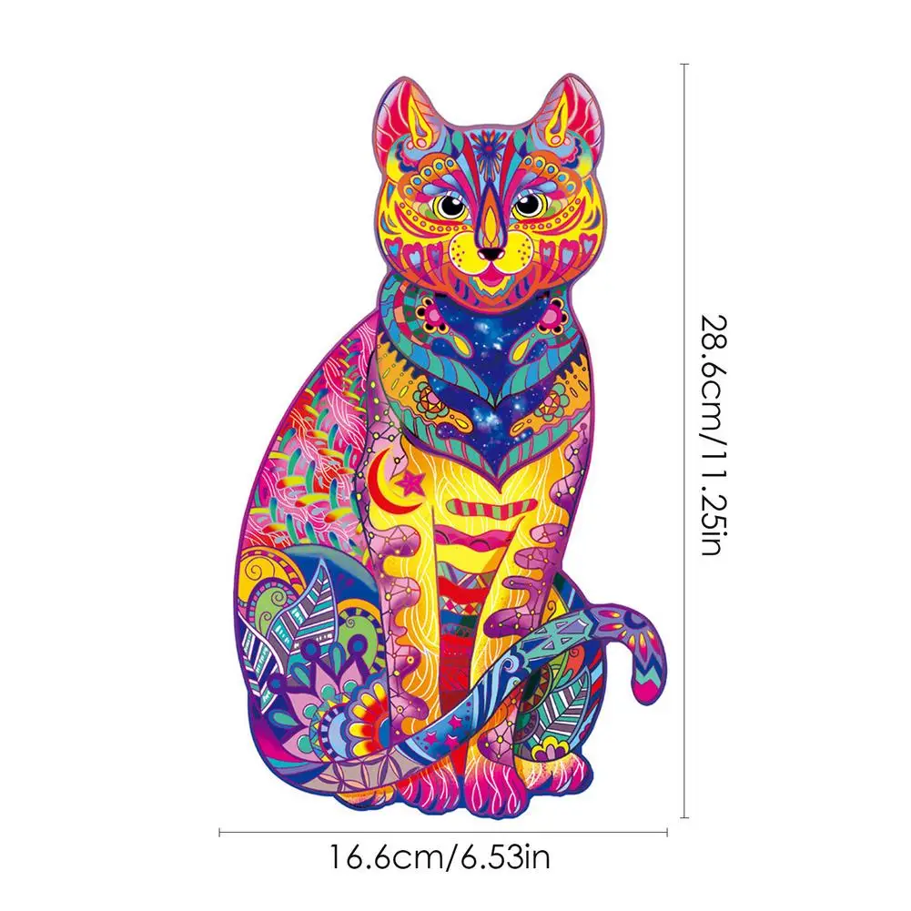 

138Pcs Wooden Jigsaw Puzzle Game Brain Teaser Cat Puzzles Natural Baltic Birch Theme Puzzle Set Ideal Gift For Christmas