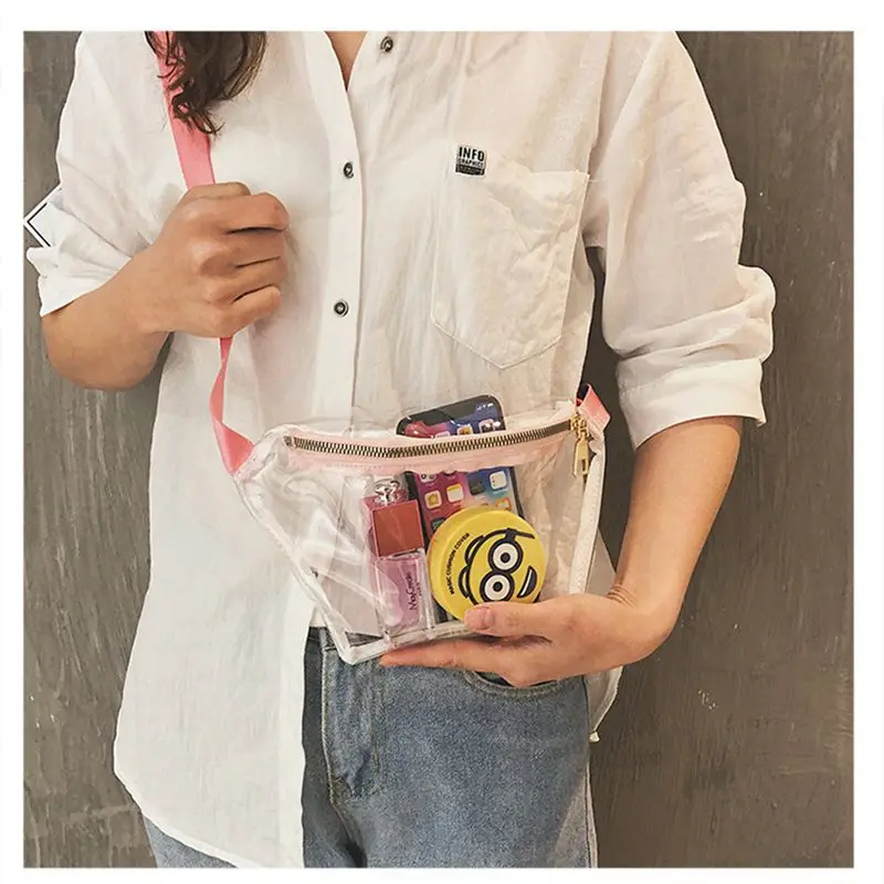 Женская прозрачная сумка сумка-тоут через плечо из ПВХ с прозрачной молнией |