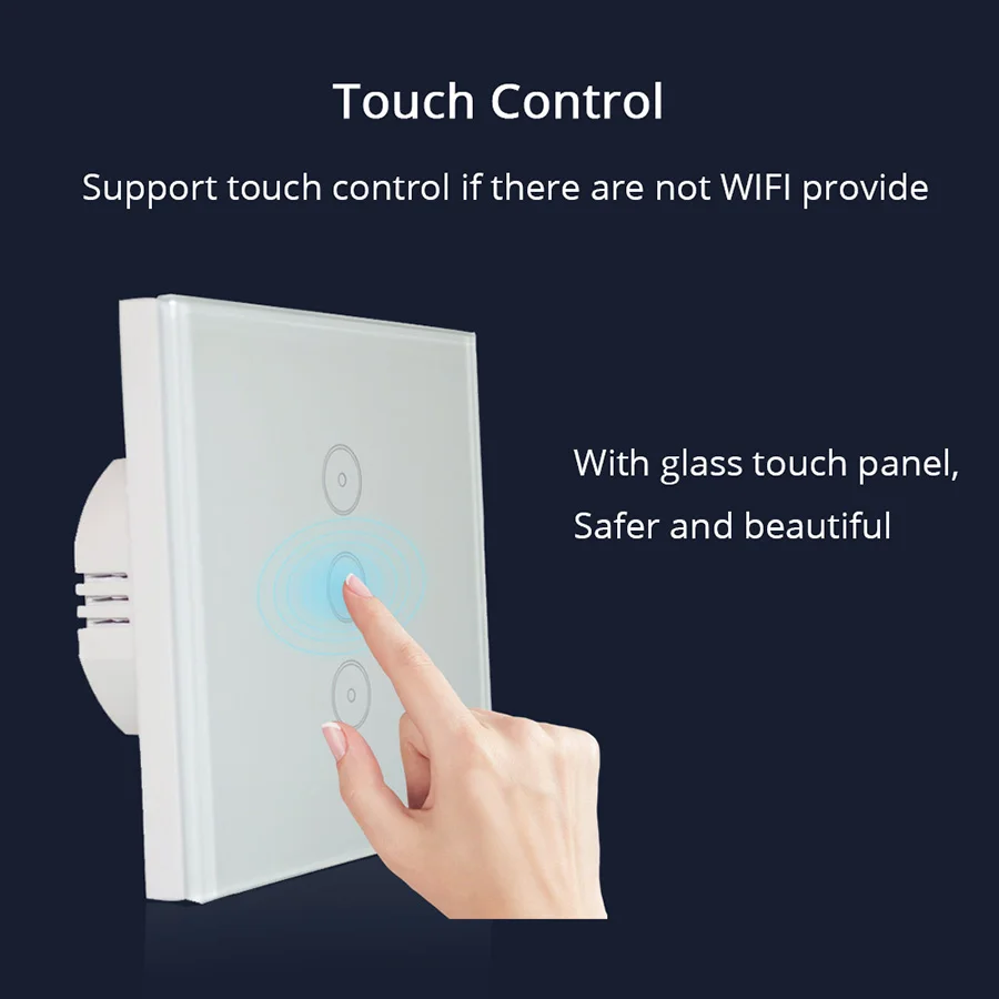 Zemismart WiFi светильник с переключателем ЕС 1 2 3 банды настенный сенсорный