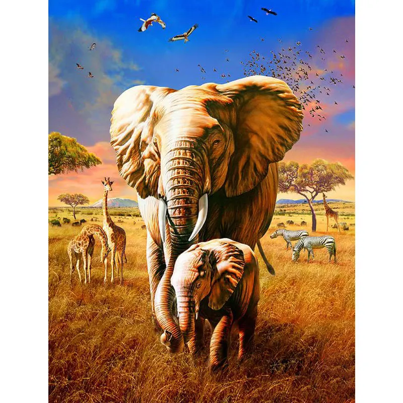 

DIY Diamond Painting Elephant Full Drill News Diamond Embroidery Picture Rhinestone Diamond Mosaic Cartoon Home Decor