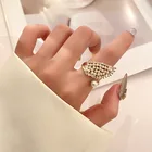 Женское кольцо с жемчугом MENGJIQIAO, корейское элегантное регулируемое кольцо на палец с кубическим цирконием, ювелирные украшения в подарок