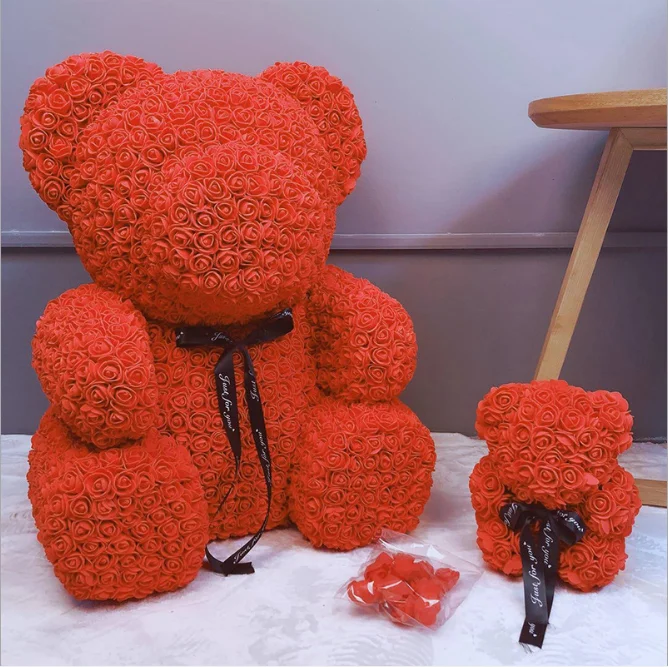 Медведь Тедди из пены роза цветок медведь подарок красный белый сердец ремесло