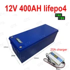 Водонепроницаемый литиевый Аккумулятор Lifepo4 12,8 в, 12 В, 400 А  ч для Golf Carts, источник питания EV, инвертор для хранения солнечной энергии, лодка + зарядное устройство 20 А
