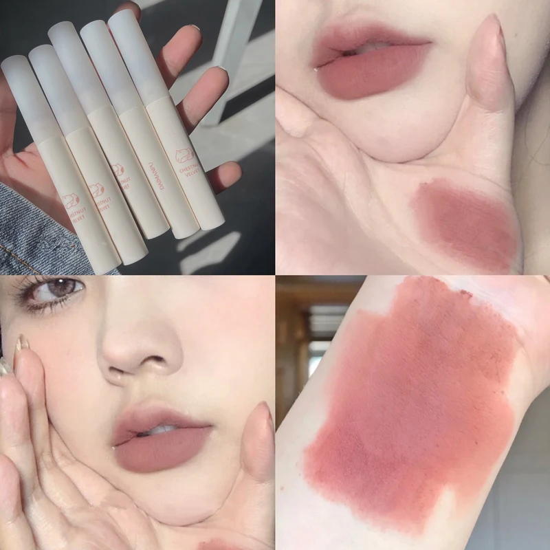 

5 Colors Velvet Matte Lip Gloss Tint Waterproof Long Lasting Liquid Lipsticks Pigment Nonstick Cup Lip Glaze Mud Makeup Cosmetic