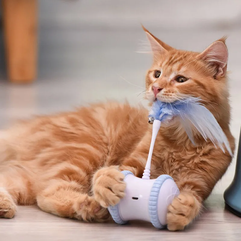 

Cat Feather Funny Cat Stick Smart Electric Balance Car Funny Cat Toy Electronic Pet Cat Toy Smart Automatic Cat Teaser