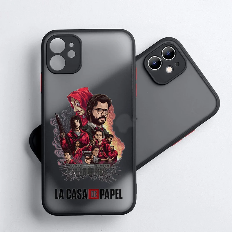 Чехол для телефона La casa de papel iPhone 11 12 13 pro mini XS MAX 7 8 plus XR X SE2020 прозрачный бумажный