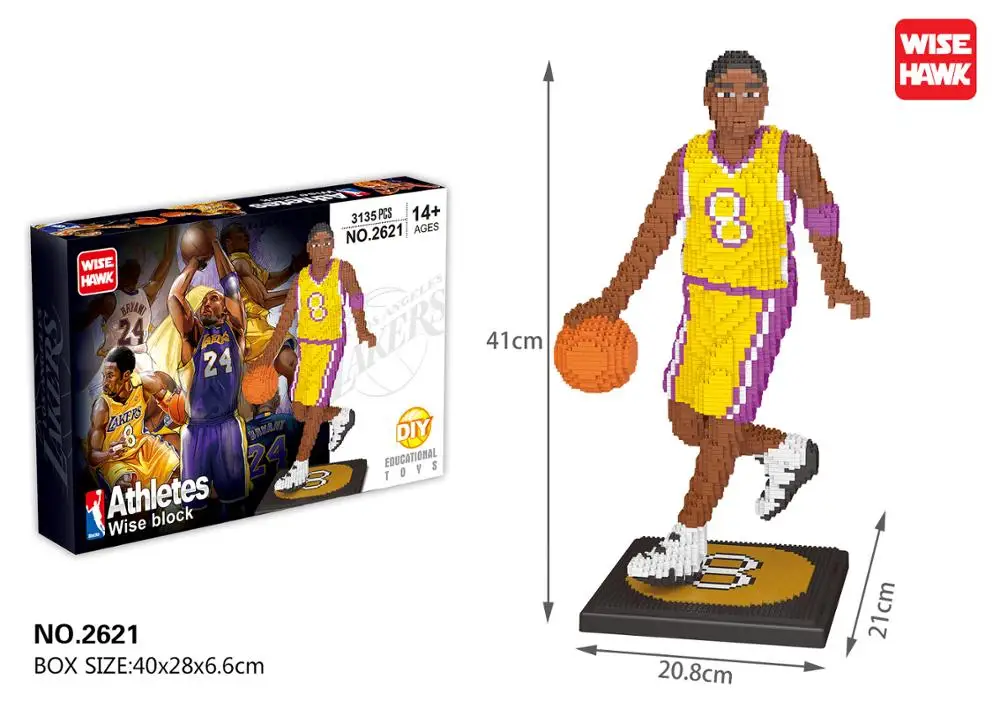 MR. 81 points баскетбольный плеер 3D модель DIY Mirco Diamond Forever Black Mamba Kobe Блоки строительные