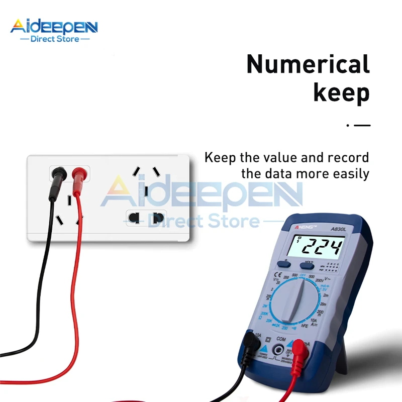Портативный цифровой мультиметр A830L с ЖК дисплеем переменный ток постоянный Диод