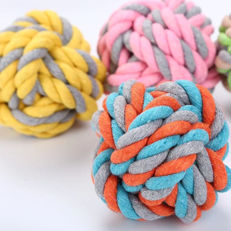 

1pcs Toy Teeth Bite-Resistant Cotton Rope Ball Toys Small Medium And Large Puppy Molar Toy Chew Ball Dog Toy