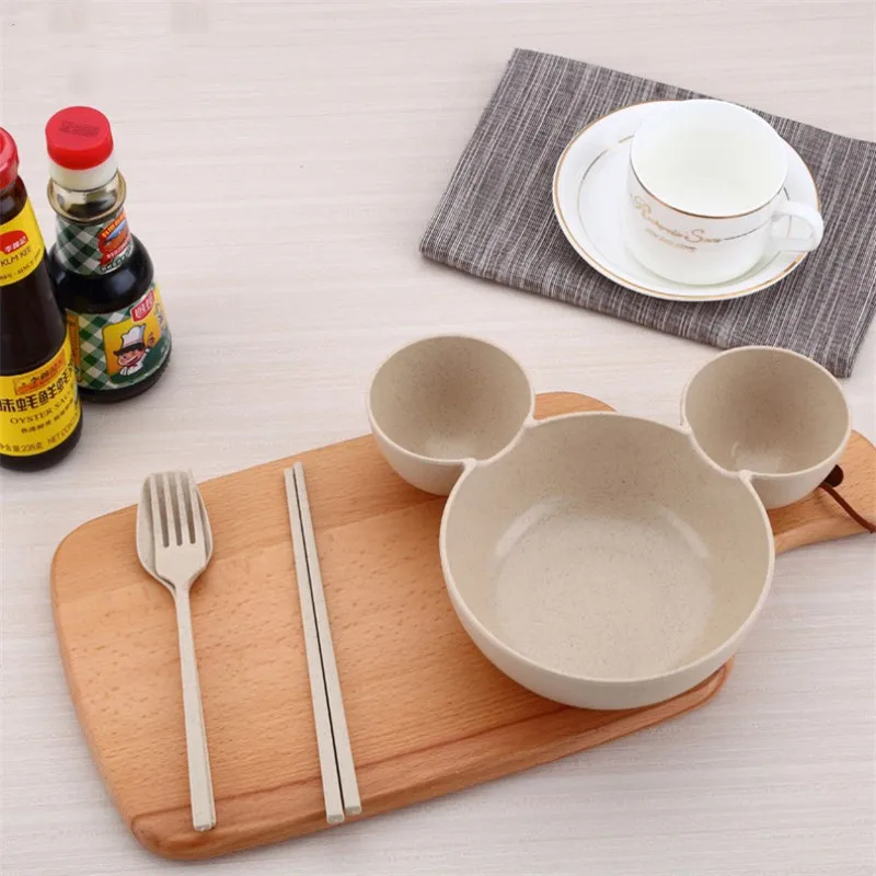 3 шт./компл. кухонная посуда миска пищевой контейнер фрукты пшеничная соломинка