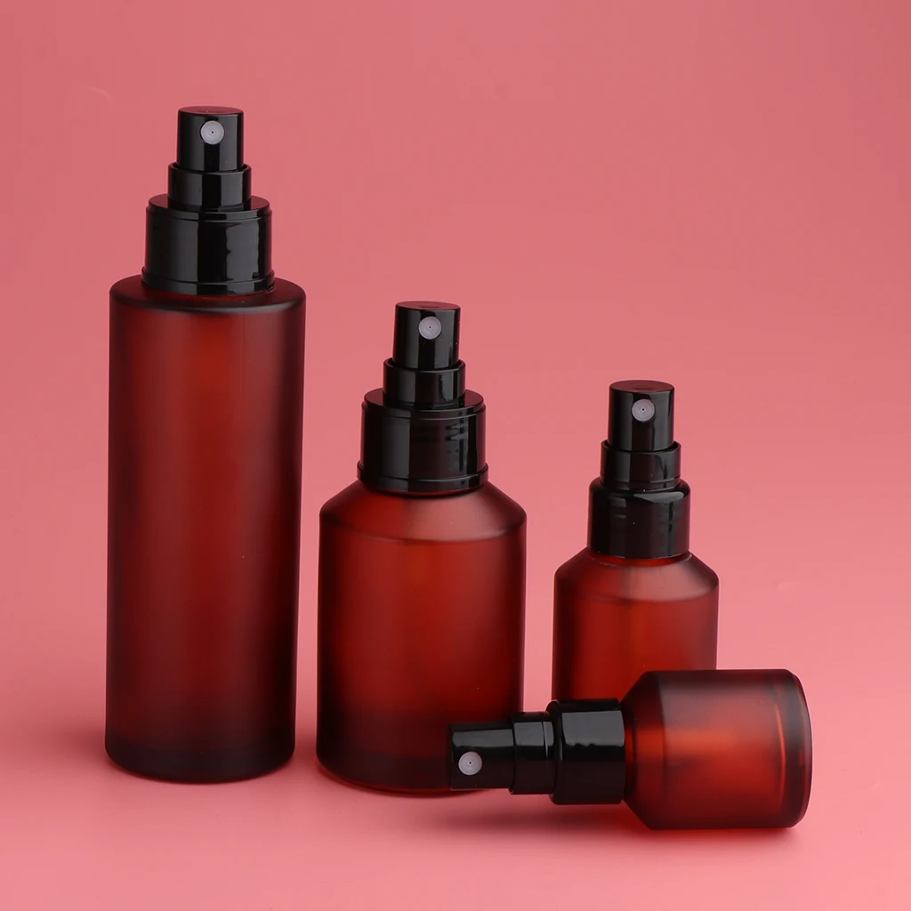 2 шт. из матового стекла пустая бутылочка с распылителем для путешествий шампунь