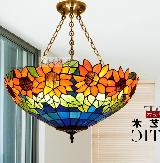 Европейский садовый подвесной светильник Тиффани средиземноморского цвета