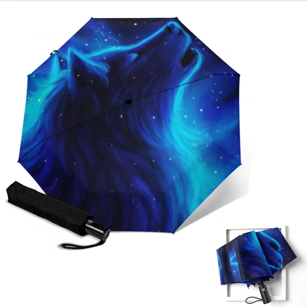 Креативный детский зонт с волком ветрозащитные полностью автоматические зонты