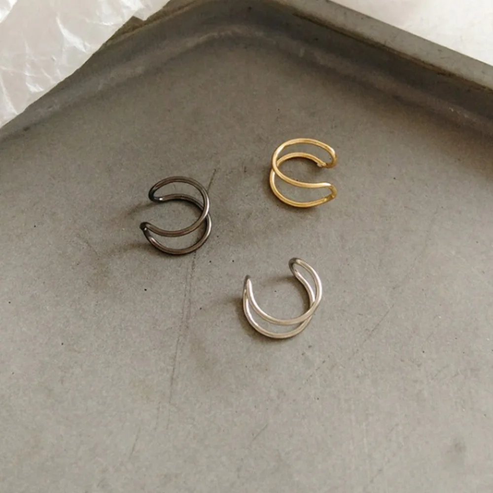 Серьги-клипсы для женщин и мужчин простые металлические украшения в стиле панк