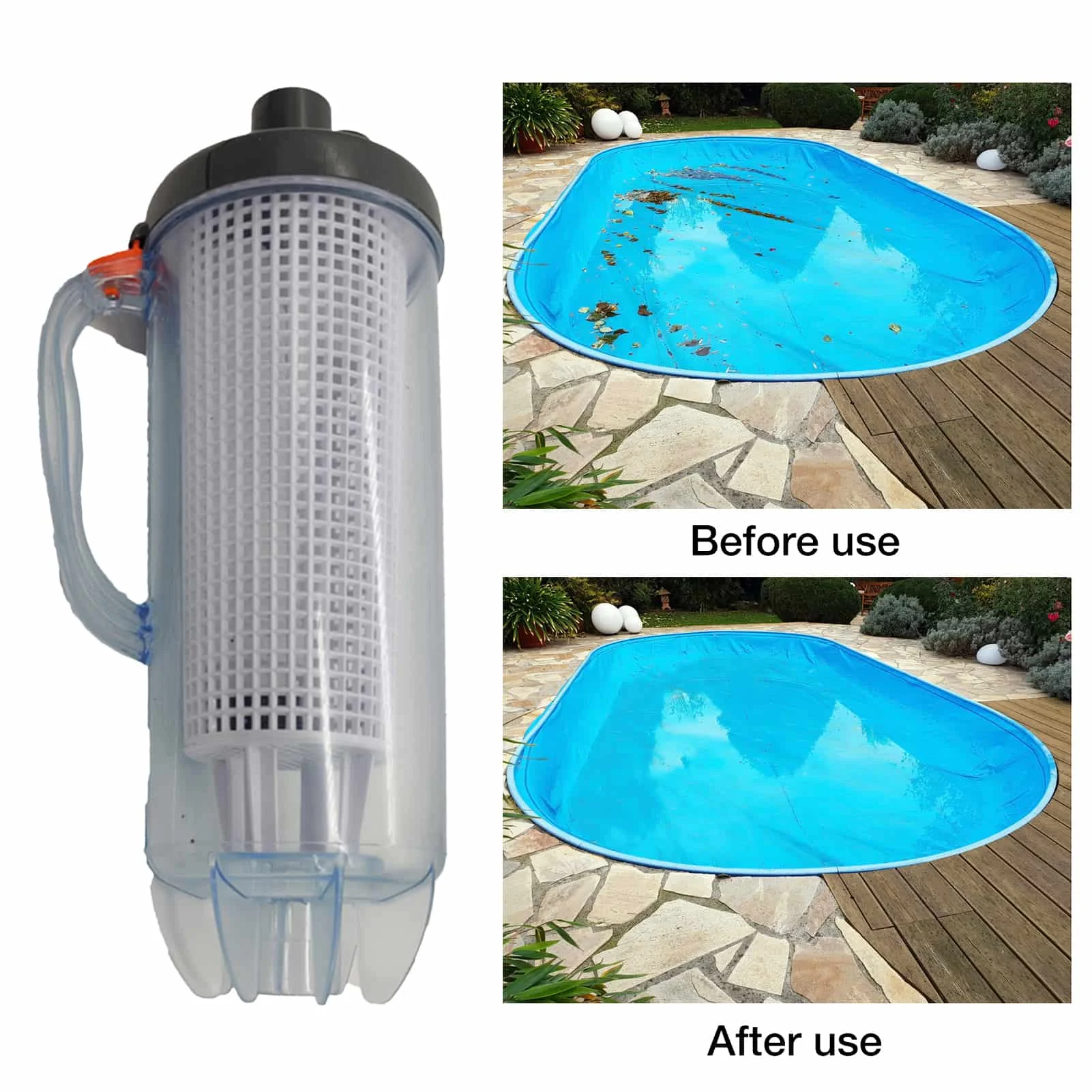 

Transparent Leaf Canister Durable Swimming Pool Leaf Catcher Large Capacity Pool Filter Vacuum Leaf Catcher With Debris Basket
