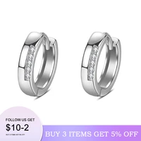 2020 new hot sale 100 real 925 sterling silver crystal circle earring for women making jewelry gift wedding party engagement