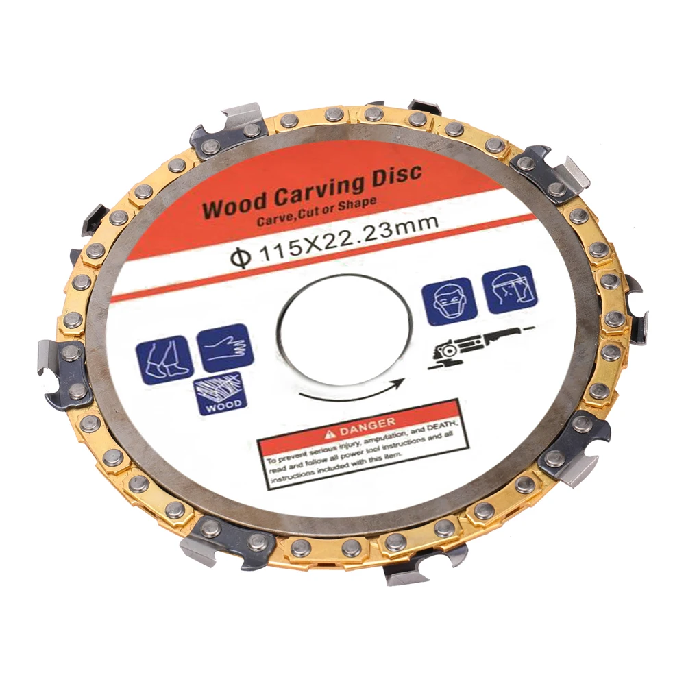 

115mm Chains Wear-resistant 8T Woodworking Disc Grooving Machine for Type 115 Angle Grinder Carving Shaping Cutting