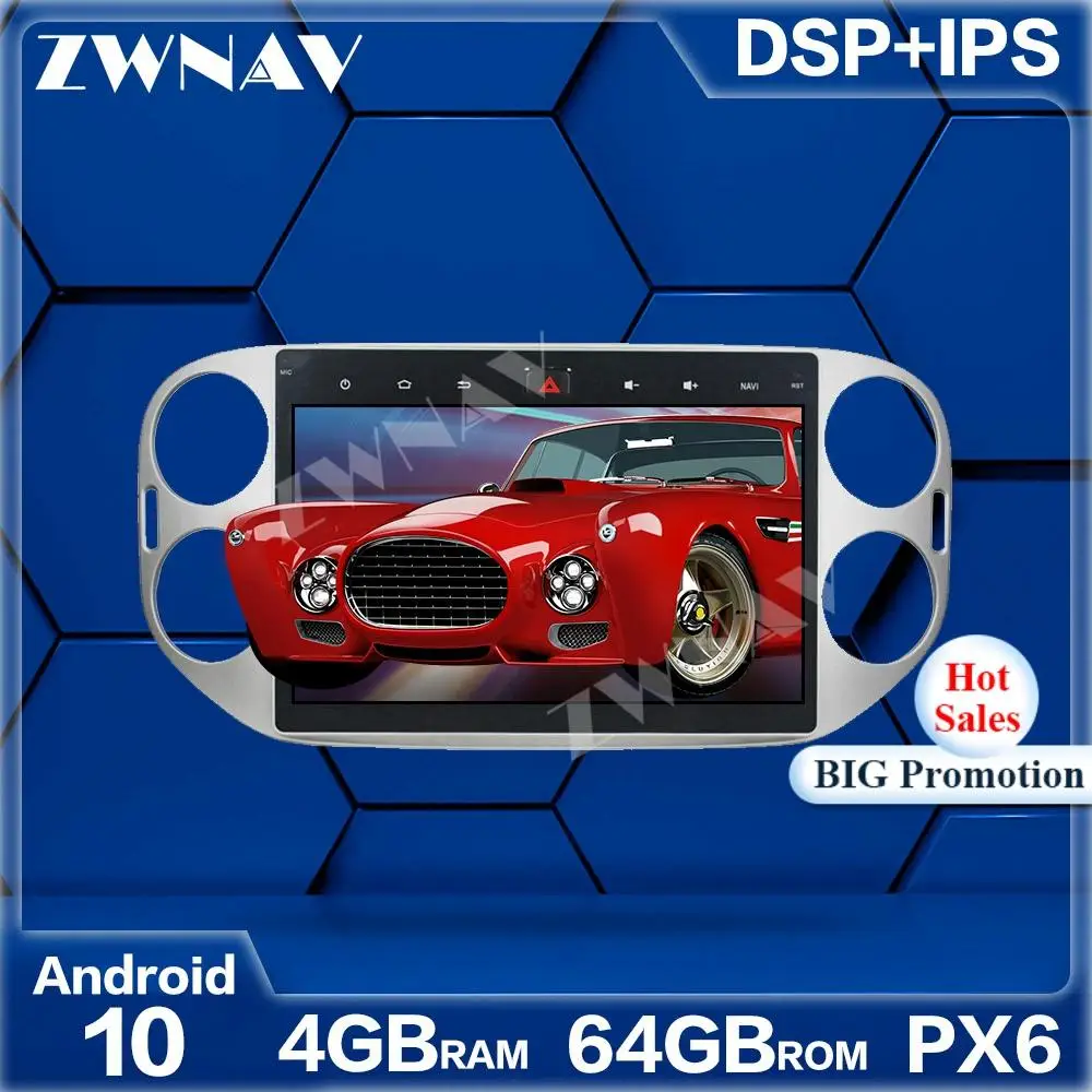 

Автомобильный мультимедийный плеер PX6 4 + 64 ГБ Android 10,0 для Volkswagen Tiguan 2013-2015 Navi Radio navi stereo IPS с сенсорным экраном