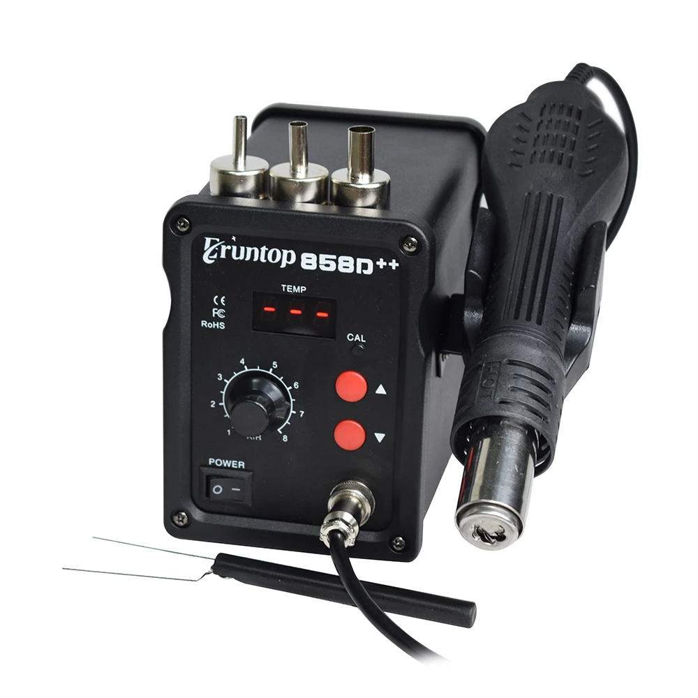 110 В/220 В 700 Вт Eruntop 858D++ SMD ESD паяльная станция СВЕТОДИОДНЫЙ Цифровой паяльник горячий воздушный пистолет паяльник Модернизированный 858D