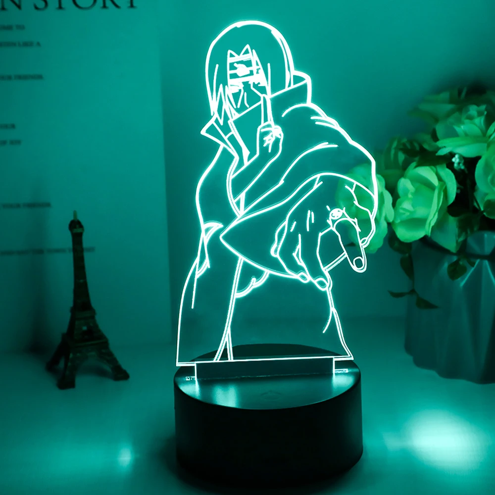 3d иллюзия Лампа Itachi Uchiha рисунок сенсорный сенсор ночник светильник для детей