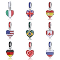 diy bracelet national flag charms plata de ley jewelry bijoux perfumes mujer originales necklace charm jewelry beads