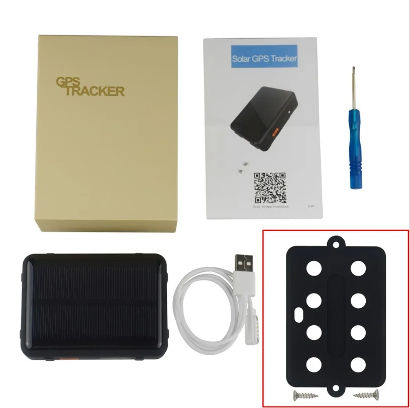 Gps трекер для овец, коровы, скота, лошадей, с RF-V34 солнечной энергии, мощный магнитный gps-трекер, автомобильный локатор, 9000 мАч, долгий режим ожидания - Цвет: with Plastic holder2