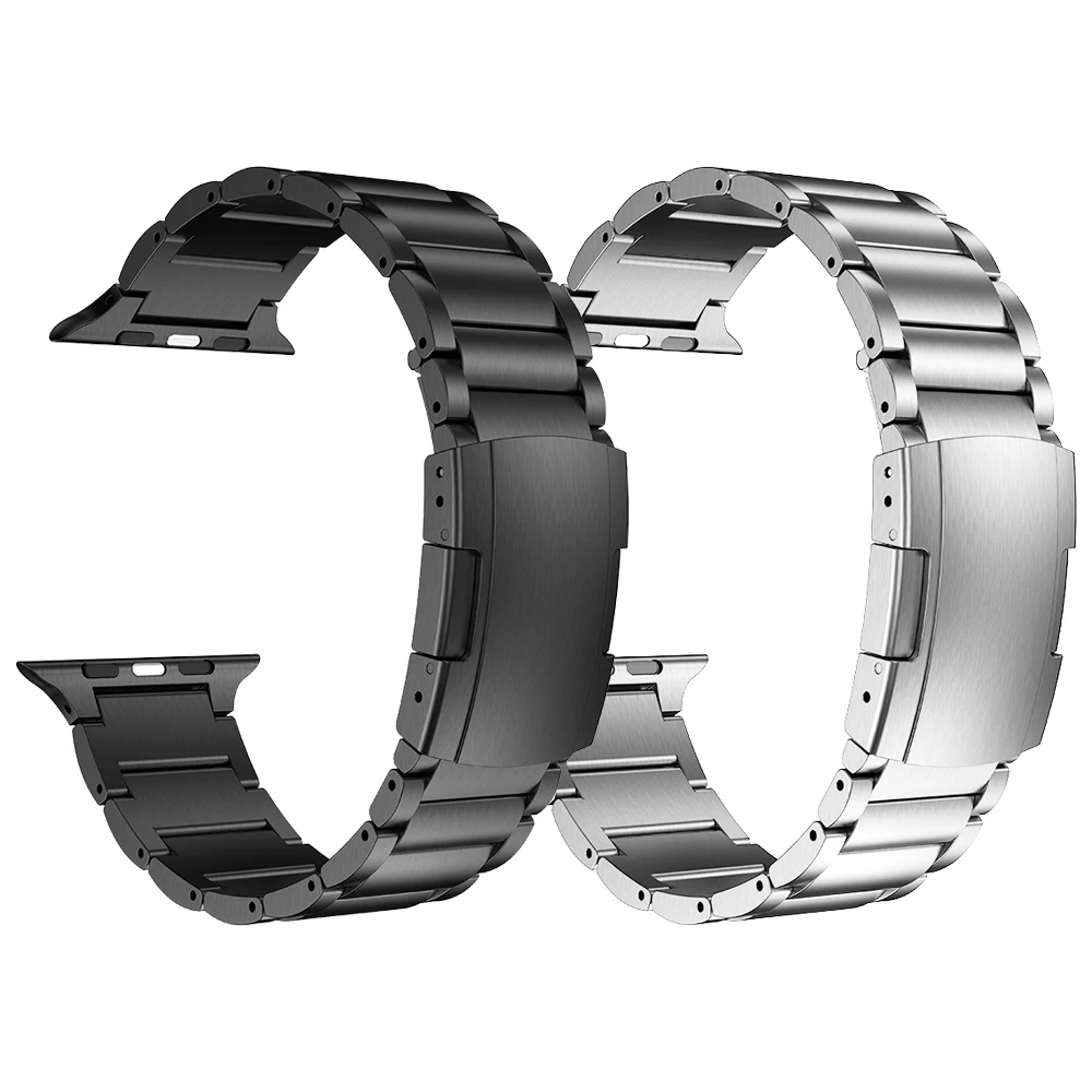 Браслет из титана и металла для Apple Watch Band Luxury Series 5 6 SE звеньевой браслет iWatch 44 мм 42