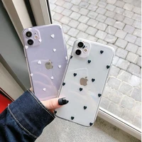 fashion love heart phone case for iphone 12 mini 11pro x xr xs max 7 8plus se2020 shockproof transparent soft tpu silicone cover