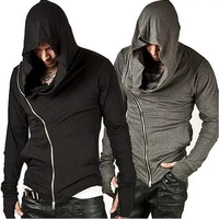 zogaa fashion men unbeatable arm warmer diagonal zip mens assassin creed hoodie