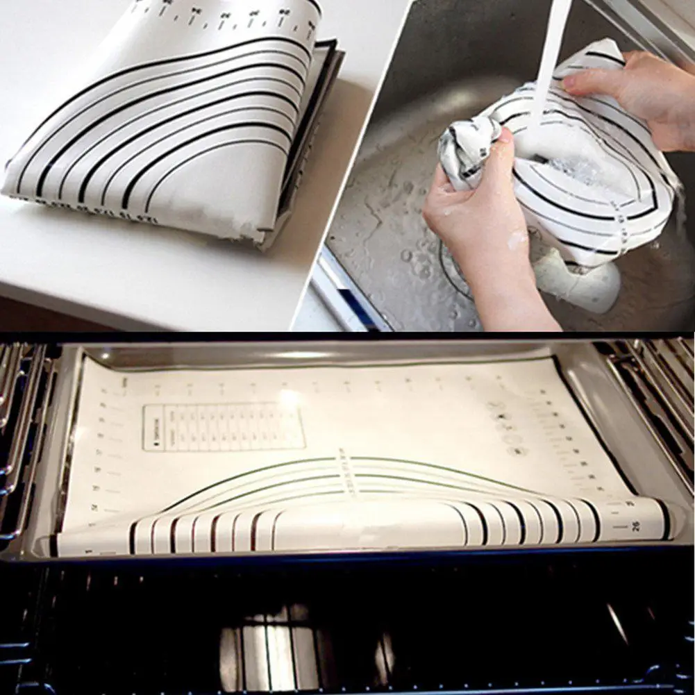 

Baking Cushion Kneading Mat Board Extra Large Pastry Mat Silicone Clear And Accurate Measurement Marks Non-Slip And Non-Stick