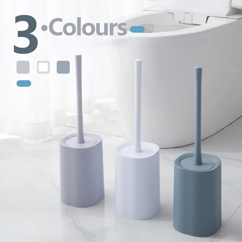 Щетка для унитаза с защитой от протечек и основанием силиконовая мягкая щетка