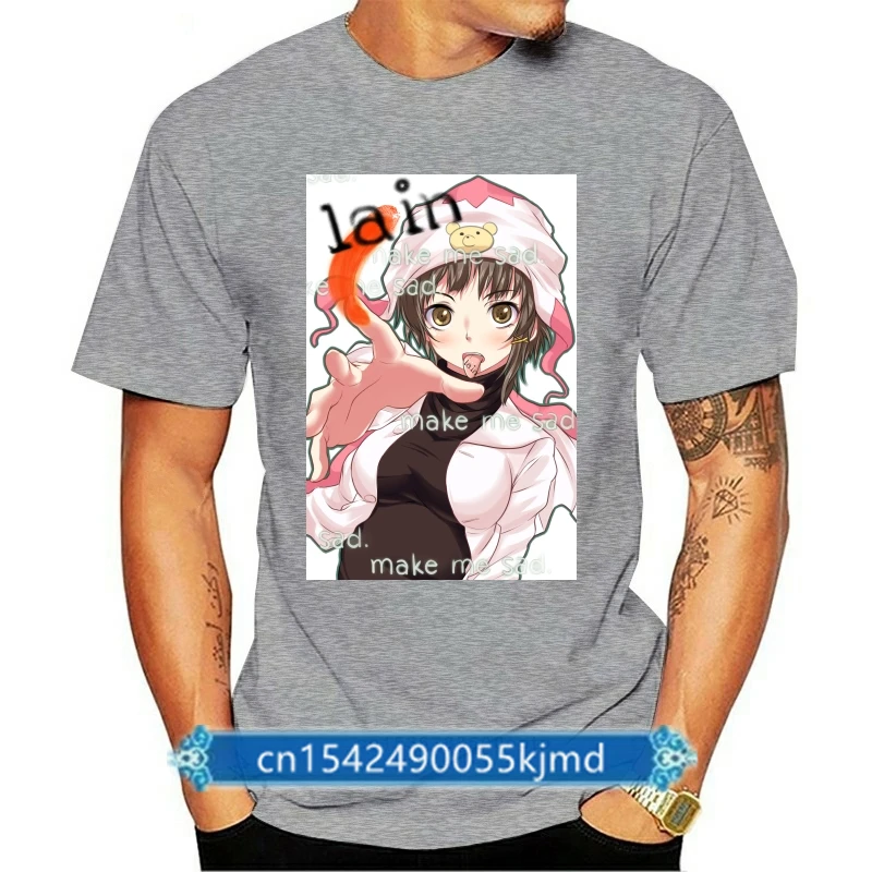 

Anime Serial Experiments Lain T Shirt Lain Iwakura T-shirt Computer Wired Science Fiction Cartoon Short Sleeve Vintage Tshirt