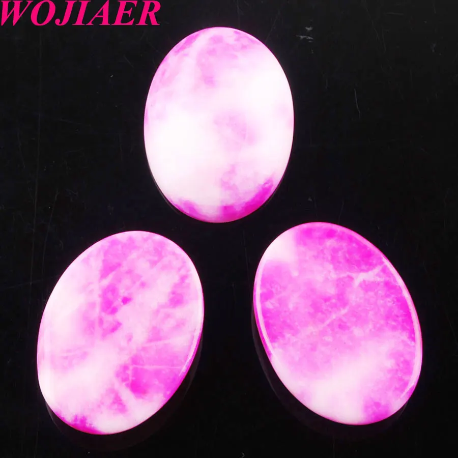 

WOJIAER Natural Jades 22x30x8mm Gem Stones No Drilled Hole Oval Cabochon CAB Bead for Men DIY Handcrafted Jewelry PU8108