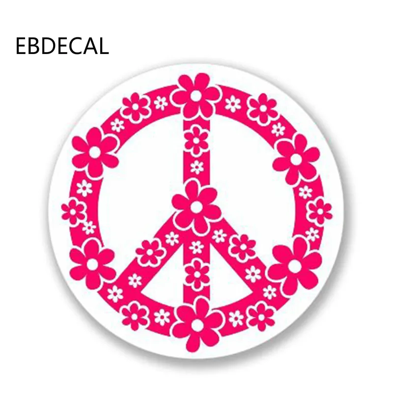 EBdecal розовый цветок символ мира для Авто/бампер/окно/настенные наклейки DIY Декор