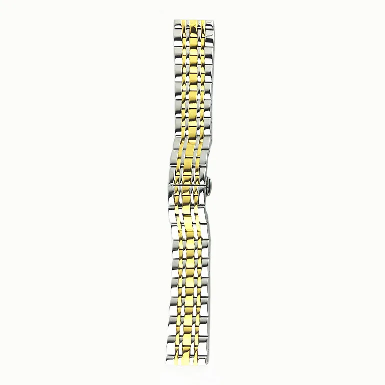 Silver Gold 12, 14, 15, 16, 17, 18, 19, 20, 21 22 23 24 мм сплошной Нержавеющая сталь ремешок для часов сменный ремешок для часов из металла ремешки для умных часов браслет - Цвет ремешка: Silver Gold